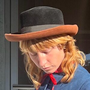 VTG Char Santa Fe Felted Wool Black and Brown Fedora Hat